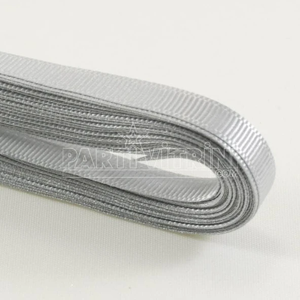 Gümüş Gri Grogren Kurdela 1 Cm. X 10 Metre ürün görseli 1