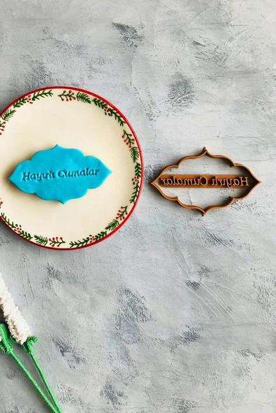 Hayırlı Cumalar Yazılı Hamur Şekillendirici/Kurabiye Kalıbı/Seramik/Polimer/Şeker Hamuru ürün görseli 1