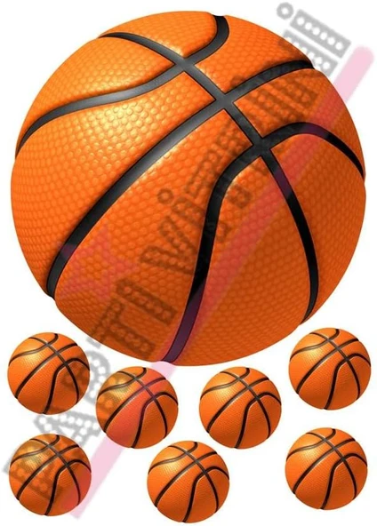 Basketbol 2 Temalı Pasta Kurabiye Üstü Gofret Plaka Baskısı ürün görseli 1