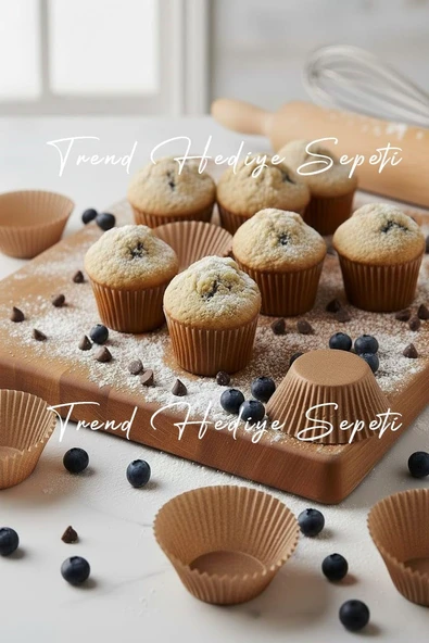 Takribi 100 Adet Büyük Boy Muffin Kek Kalıbı 50X40 Mm, Doğal Cupcake Kağıdı, Brownie Kalıbı ürün görseli 1