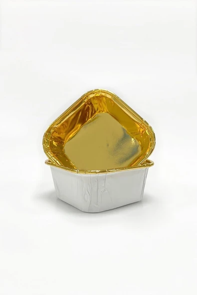 Dolphin Muffin Kek Kapsülü Kare Beyaz-Altın 25Li ürün görseli 1