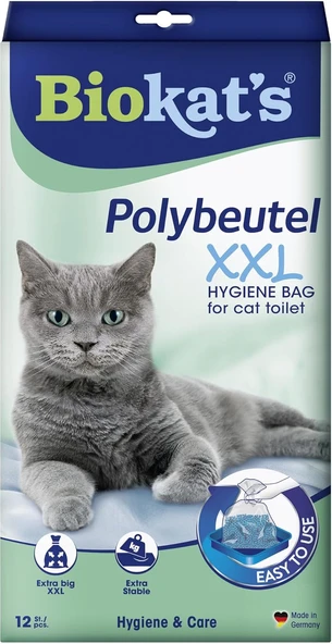 Biokat'S Poli Torba Xxl – Kumunun Hijyenik Değişimi Için Tuvaletinde Sergileme Torbası - 1 Paket (1 X 12 Torba) ürün görseli 1