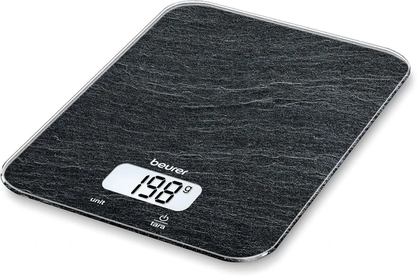 Beurer Ks 19 Slate Mutfak Terazisi, Cam, Cam, Schieferoptik, 20 X 14.5 X 1.65 Cm ürün görseli 1