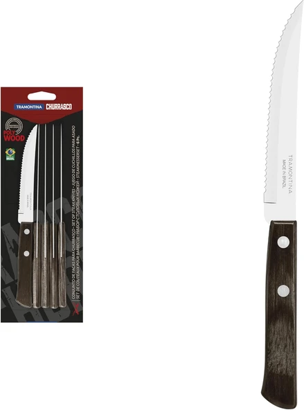 Tramontina Churrasco 21198/915 Biftek-Steak Bıçağı (6Lı Blister) ürün görseli 1