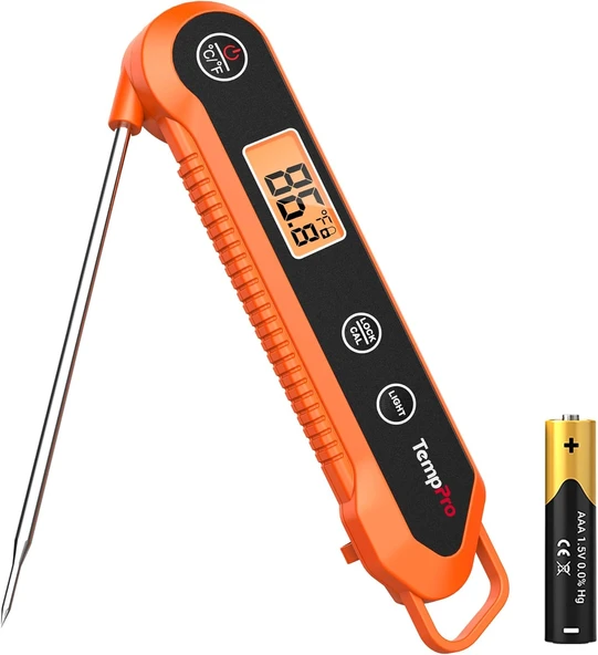 Thermopro Tp03H Su Geçirmez Katlanabilir Hızlı Sonuç Gıda Pişirme Termometresi ürün görseli 1