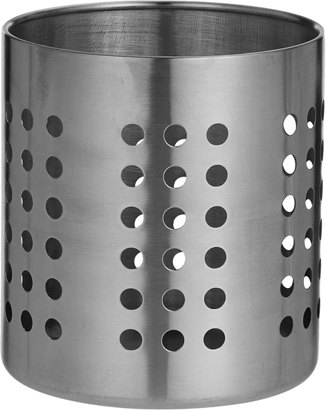 Sepeti 'Ordning' Besteckstaender Paslanmaz Çelik – Kuechenutensilienhalter – 12 Cm Çap-13,5 Cm Yükseklik, Paslanmaz Çelik, Gümüş, 14 X 12 X 12 Cm ürün görseli 1