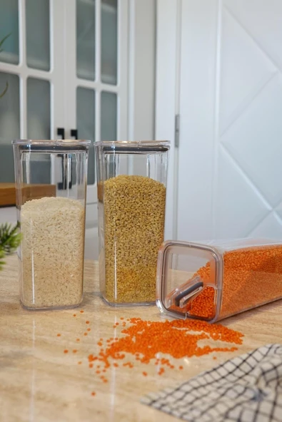Evle Pratik Kapak Saklama Kabı 3 X 1,2 L, Çok Renkli ürün görseli 1