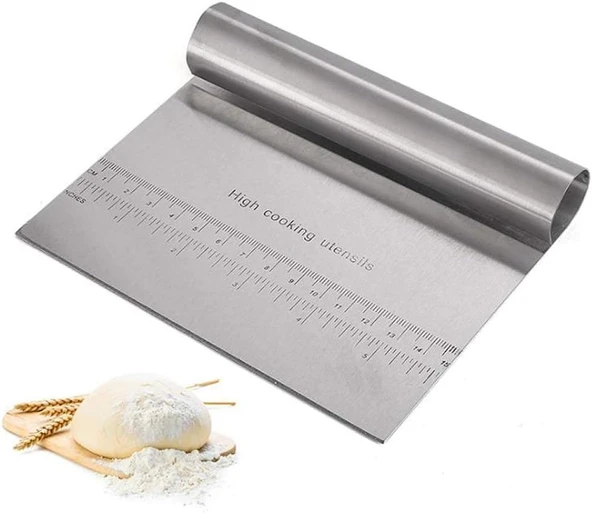 Orret Çelik Hamur Kesici,Metal Hamur Sıyrıcı,Pasta Sıyırma Aparatı,Hamur Dilimleyici,Pasta Pastacılık İçin Çelik Şekillendirici Hamur Porsiyonlayıcı ürün görseli 1