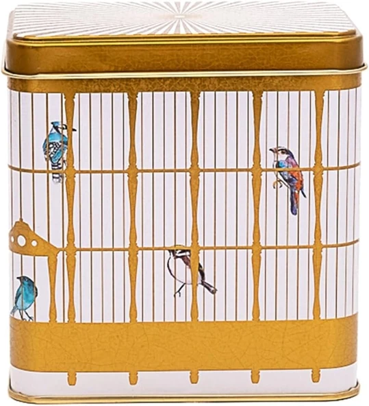 Evle-Er205-T7 Bird Cage Desenli Kare Metal Saklama Kabı 9X9 Cm (Bird Cage) ürün görseli 1