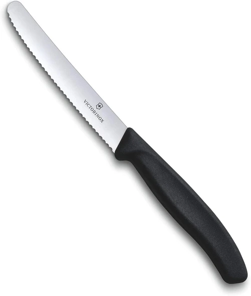 Victorinox Vt 6.7833 Swiss Siyah Tırtıklı Domates Sosis Bıçağı 11 Cm ürün görseli 1