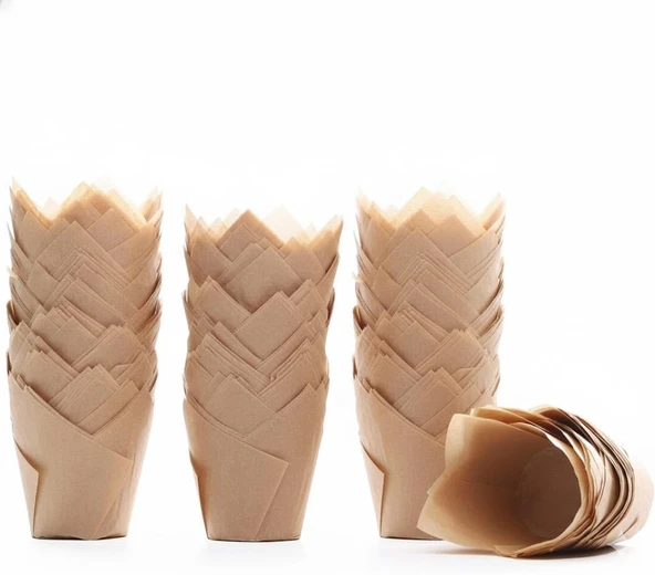 Orret 20 Adet Kağıt Muffin Kalıbı – Lale Formlu Cupcake Fırın Kağıdı, Tek Kullanımlık Kek Kalıbı, Isıya Dayanıklı Doğal Muffin Cupcake Pişirme Kağıdı (20) ürün görseli 1