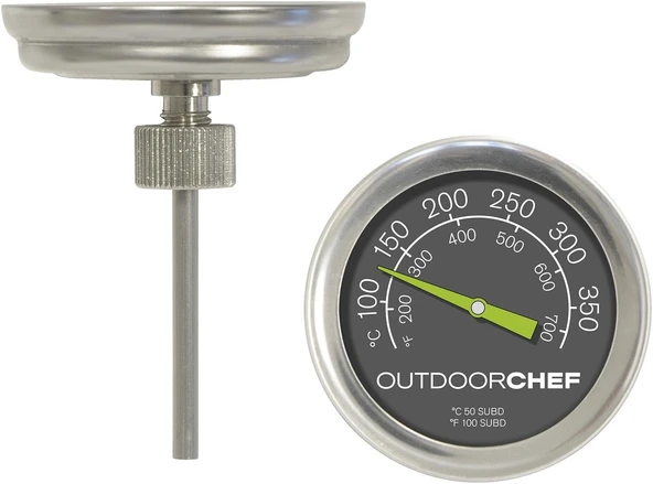 Outdoorchef 400 °C'Ye Kadar Mangal Termometresi, Klasik Kapak Termometresi, Ekstra Büyük Kadranlı ürün görseli 1