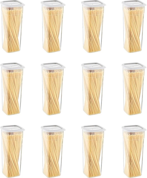 Smartware 12'Li Set Skali Kare Saklama Kabı Beyaz 2140 Ml ürün görseli 1