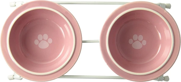 Petrageous 44355 Toftees Paws Diner With Two 1-Cup Bulaşık Makinesinde Yıkanabilir Taş Kase Kapasitesi 10,75 İnç Uzunluk 5,25 Cm Uzunluğunda, Ekstra Küçük Küçük Köpekler Kediler Için, Beyaz ürün görseli 1