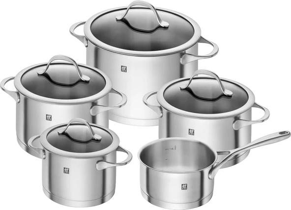 Zwilling Essence Tencere Seti, Paslanmaz Çelik Cam, 5 Parça, Gümüş Rengi ürün görseli 1