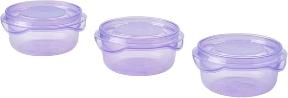 Plastik Saklama Kabı Seti, Lila, 70 Ml, 3 Parça ürün görseli 1