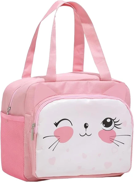 Ecrou Pembe Göz Kırpan Termal Yemek Çantası 20 X 24 X 12 Cm ürün görseli 1