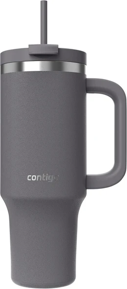 Contigo Üniseks Yetişkin Streeterville Tumbler Pipetli Yalıtımlı Su Şişesi, 1.2L, Antrasit ürün görseli 1