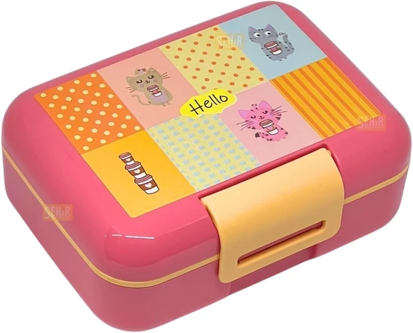 Vagonlife Bento 1600Ml Lunchbox Sevimli Desenli Tek Katlı 2 Bölmeli Pp Plastik Sefer Tası Yemek Kutusu ürün görseli 1