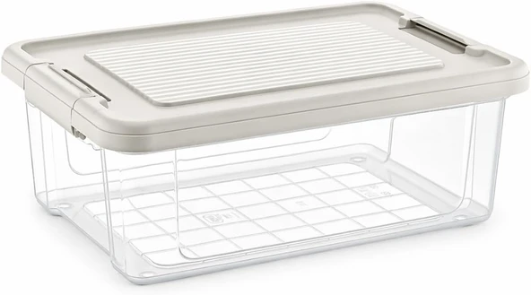 Orret Kilitli Saklama Kabı Şeffaf Organizer Pp Plastik Gıda Saklama Kabı Kapaklı Sızdırmaz Buzdolabı Düzenleyici İstiflenebilir Çok Amaçlı Saklama Kutusu (12 Litre) ürün görseli 1