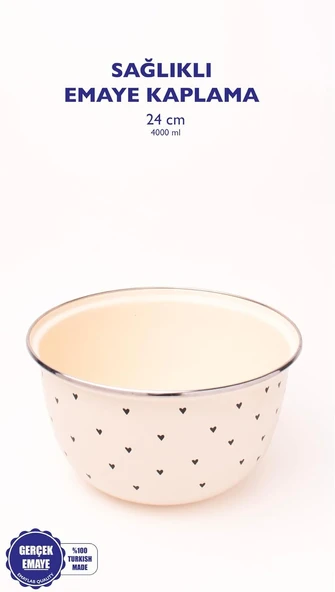Black Cupid Emaye Karıştırma Salata Kabı 24Cm 4 Litre (Ocağa Da Koyulabilir) ürün görseli 1