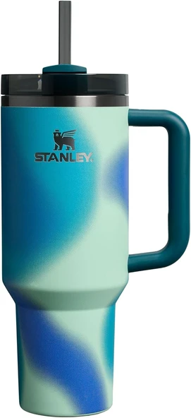Quencher Pipetli Termos Bardak, 1.18 Litre, Turkuaz Desenli (Coastal Teal) ürün görseli 1
