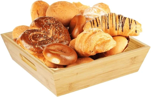 Deconox Bambu Lüx Kare Büyük Ekmeklik-Meyvelik 25Cm, Bambu Ekmeklik Kare Büyük Boy 25Cm ürün görseli 1
