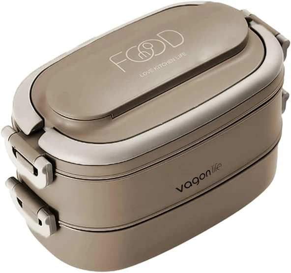 Vagonlife 1140 Ml 2 Kat Paslanmaz Çelik Çorba Kaseli Bento Lunch Box Yeni Nesil Sefer Tası -Fflbox10403 ürün görseli 1