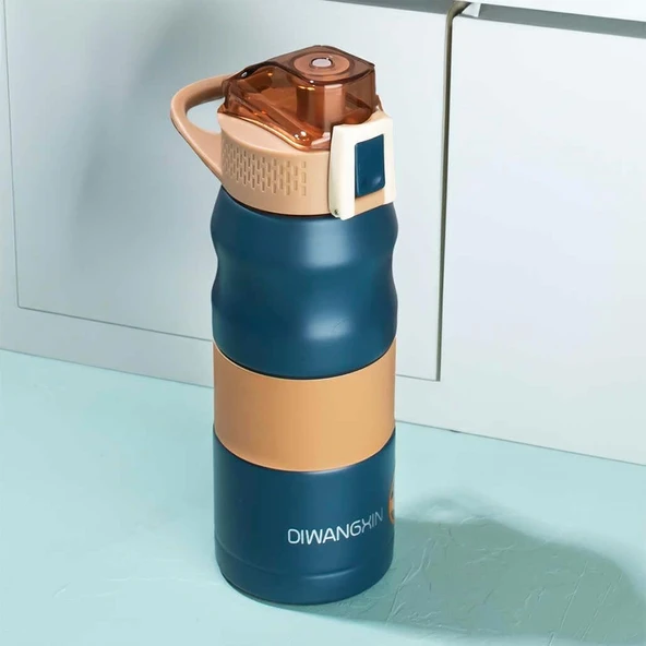Cooker 1393-2 Paslanmaz Çelik Sızdırmaz Çift Katmanlı Yalıtımlı Çay Kahve Termosu Lacivert 350 Ml ürün görseli 1