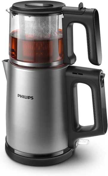 Otomatik Sıcak Tutma, 0.9L Cam Demlik, 1900W Güç, Paslanmaz Çelik Demlik, 1.8L Geniş Kapasiteli Dayanıklı Inox Taban (Hd7350/00) ürün görseli 1