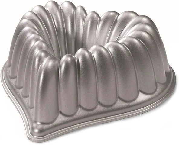 Nordic Ware, Nordicware 55548 Kek Kalıbı, Kalpli Çelenk, Alüminyum Döküm, Hacim: 2.5Lt, 55548Amz, Gümüş ürün görseli 1