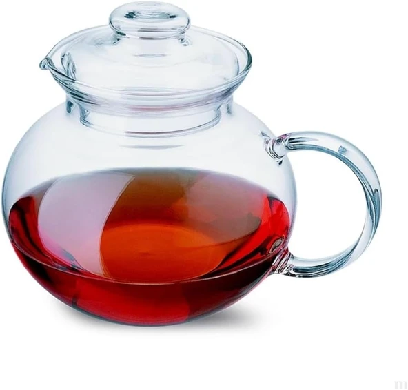 Cam Demlik, Borosilikat Cam, Şeffaf, 1000 Ml, Isıya Dayanıklı, Ergonomik Kulplu, Kapaklı Tasarım ürün görseli 1
