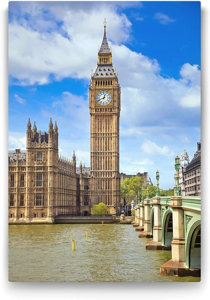 Big Ben Saat Kulesi Londra Tablosu - 80X125Cm ürün görseli 1