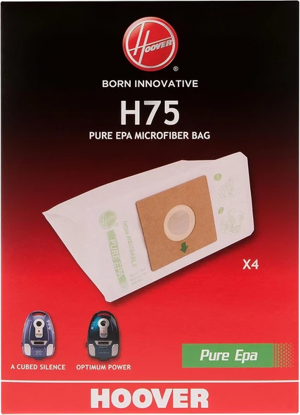 Hoover H75 Elektrikli Süpürge Torbaları, Mikrofiber, Epa, Thunder Space, A Cube Silence Optimum Power Elektrikli Süpürgelerle Uyumlu, 4 Adet ürün görseli 1