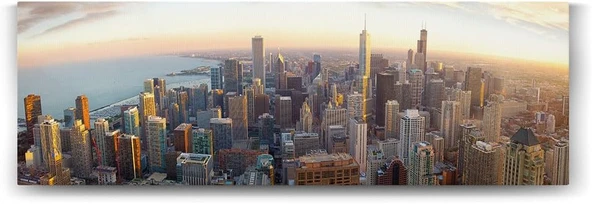 Chicago Skyline Tablosu - 150X50Cm ürün görseli 1