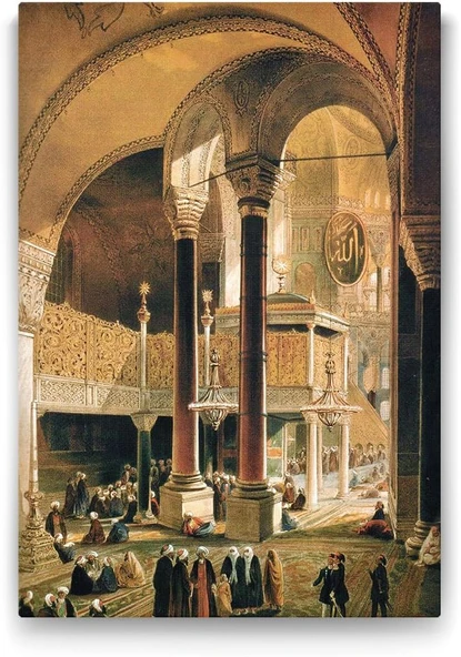 Osmanlı Zamanında Ayasofya Tablosu - 100X140Cm ürün görseli 1