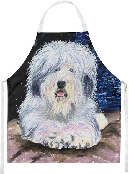 Caroline'S Treasures 'S Ss8443Apron Starry Night Old English Sheepdog Schürze, Groß, Multicolor ürün görseli 1