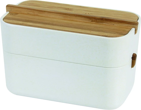 Lexon Zen Cotton Box, Beyaz/Bambu, Lh42 W ürün görseli 1