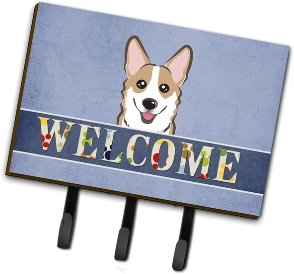 Caroline'S Treasures 'S Bb1439Th68 Corgi, Welcome Leine Oder Schlüsselhalter, Groß, Multicolor ürün görseli 1
