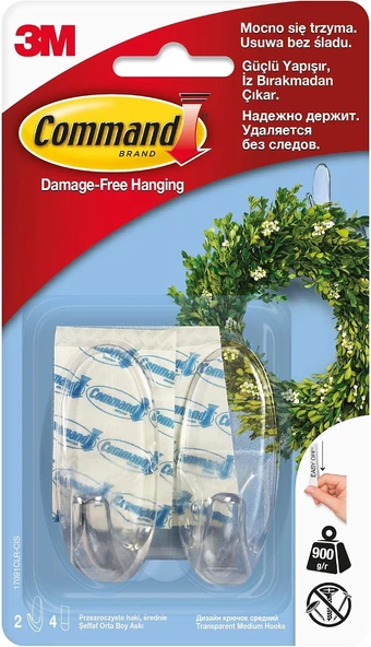 Command 17091 Şeffaf Askı, Orta Boy ürün görseli 1