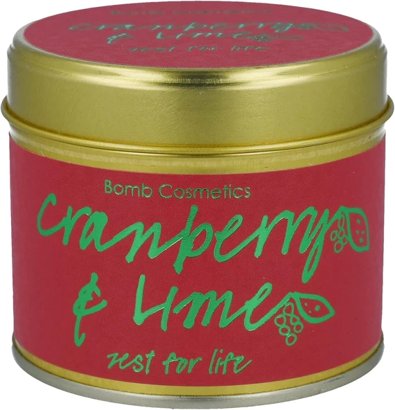 Bomb Cosmetics Cranberry & Lime Teneke Mum ürün görseli 1