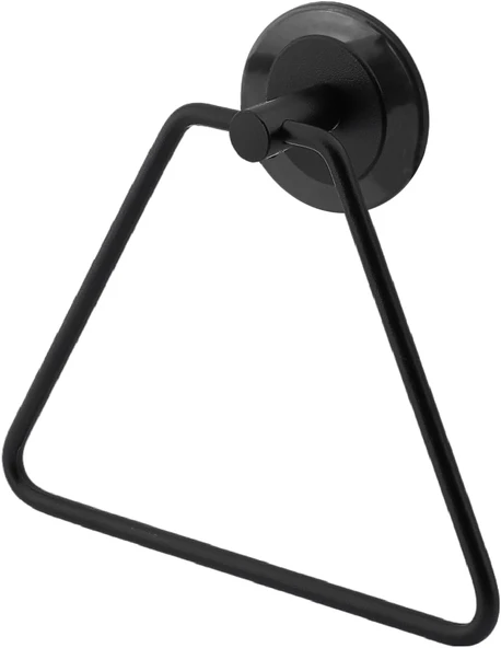 Yapışkanlı Lavabo Banyo Mutfak Bez Havlu Standı Askısı Paslanmaz Metal Siyah Bez Havluluk Üçgen ürün görseli 1