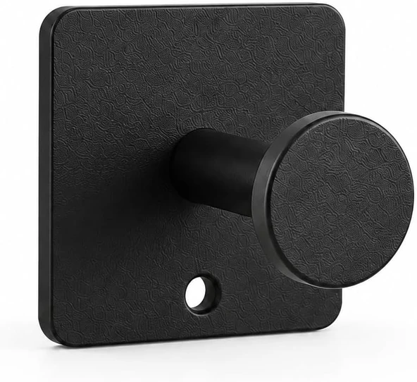 Orret Tekli Yapışkanlı Metal Siyah Askı, Delmeden Duvara Monte Havlu Askısı, Çanta Askısı, Mutfak Banyo Askısı, Paslanmaz Yapışkanlı Duvar Askısı, Kare Tabanlı Askı Aparatı ürün görseli 1