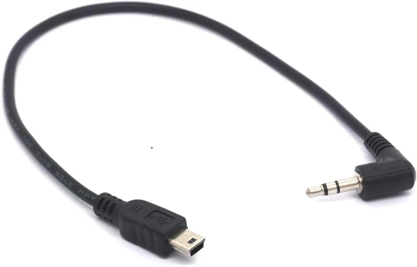Açılı 3,5 Trs - Usb Kablosu, Hero3, Hero3+ Hero4 Için 90 Derece 3,5 Mm Erkekten 5 Pin Erkek Ses Kablosu (3,5 Mm - Mini) ürün görseli 1