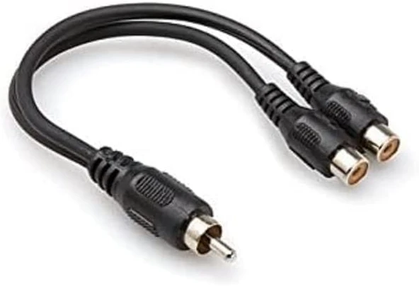 Hy-B100, Rca M To 2 Rca F Kablosu, 0.3 M, Siyah ürün görseli 1