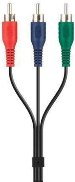 Belkin Blk-F3Y080Bf2M 3Xrca,M/M Metal Kablo, 2M, Siyah ürün görseli 1