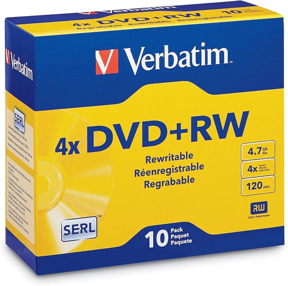 Verbatim Markalı Yüzeyli Dvd+Rw 4,7 Gb 4X - 10 Pk Mücevher Kutusu - 94839 ürün görseli 1