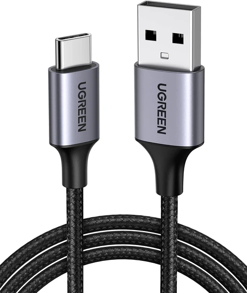 Ugreen 2.0 A Usb-A & Örgülü Data Kablosu, 50 Santimetre, Siyah, 60125 ürün görseli 1