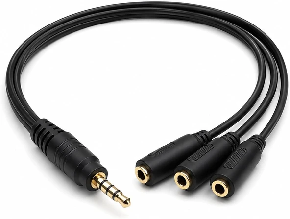 Primex Px-3Aux 3’Lü Stereo Çoklayıcı, 3.5 Mm Aux Jak Splitter Kablo, 1 Erkek Giriş 3 Dişi Çıkış, Hoparlör Telefon Pc Araç Ses Paylaşım Adaptörü ürün görseli 1