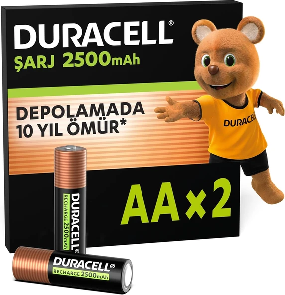Edilebilir Aa Kalem Pil (2'Li Paket), 2500 Mah Nimh, Önceden Edilmiş, Edilebilir Pilimiz ürün görseli 1